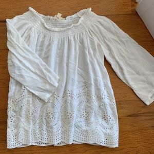 Love Stitch Off The Shoulder White Top